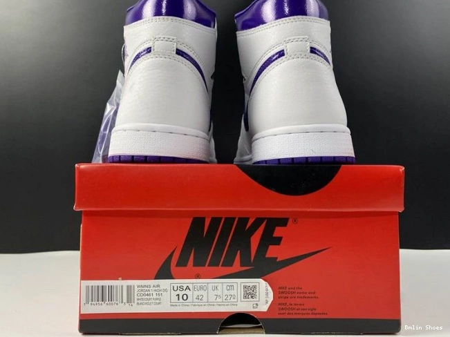 Bmlin RETRO COURT HIGH PURPLE JORDAN 1 CD0461-151 AIR 0717